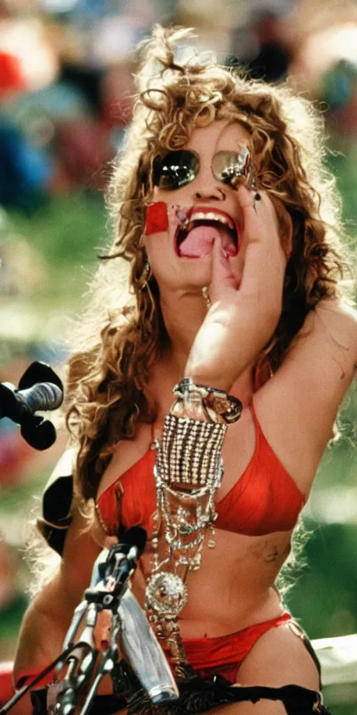 Prompt: singer jewels legendary 1999 performance at woodstock who will save her soul