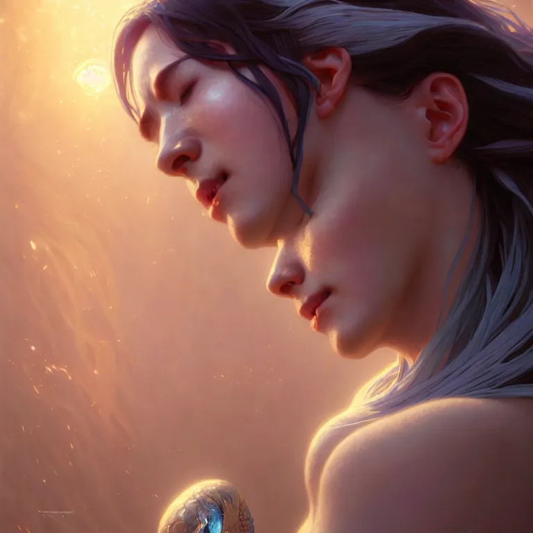 Image similar to crying goddess, tall, silver skin, illustration, cinematic lighting, 8 k, d & d, frostbite 3 engine, dof, artstation, tangled, digital art, twilight ray, art by tsuyoshi nagano, greg rutkowski, artgerm, alphonse mucha