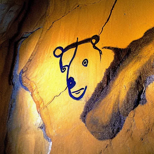 Image similar to portrait of god bear, chauvet cave art