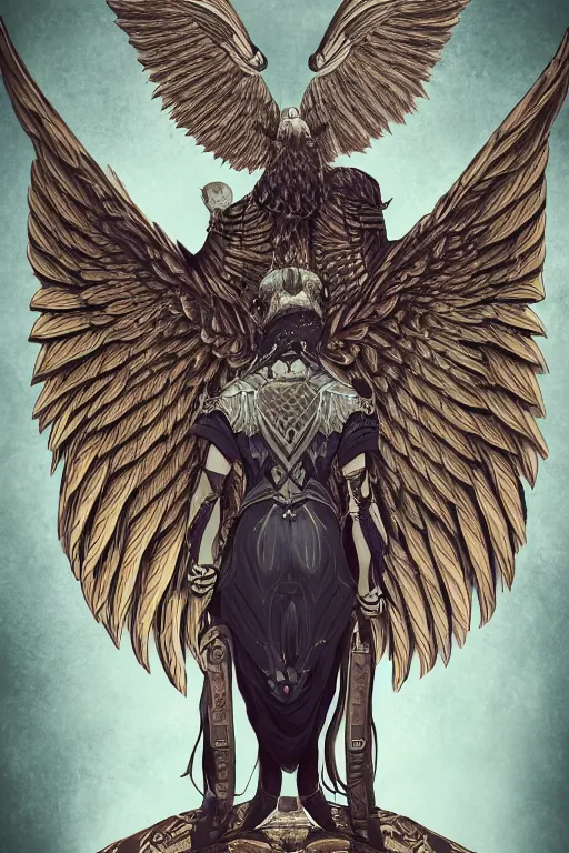 Prompt: a man with eagle wings for arms, symmetrical, highly detailed, digital art, sharp focus, trending on art station, anime art style