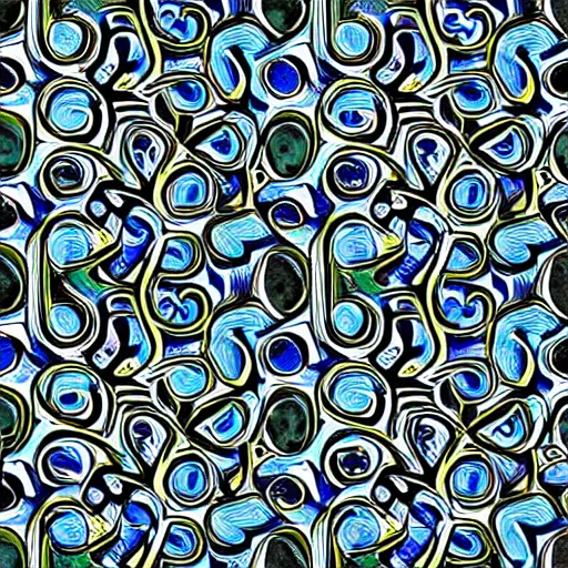 Prompt: bass clef tessellation line art high detail, high quality, intense color, black, blue, violent, lime