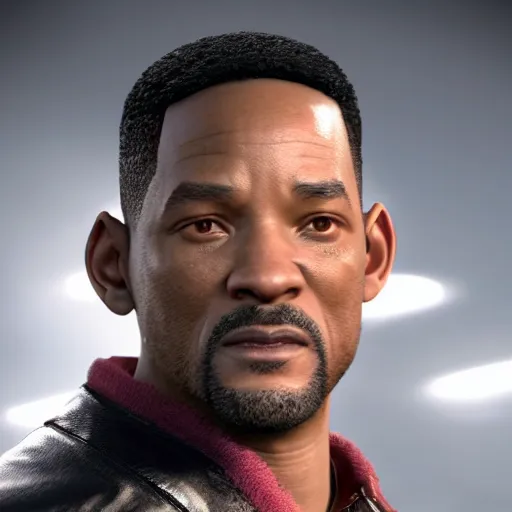 Prompt: a videogame still of Will Smith in Tekken 7, 40mm lens, shallow depth of field, split lighting