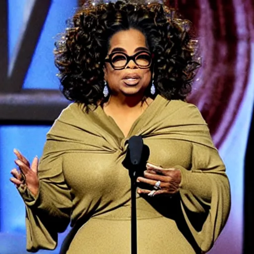 Prompt: oprah winfrey becoming antichrist ruler of the world, evil arcane ritual, eldritch horror,