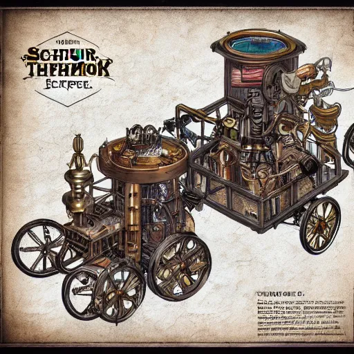 Image similar to schematics for a steampunk time machine