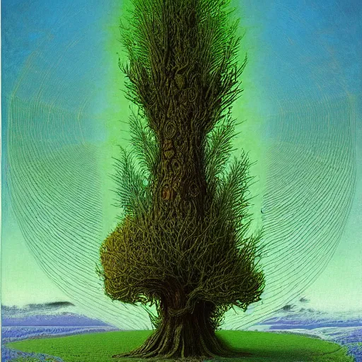 Image similar to 1 9 7 0's hovering psychedlic country height retriever liquor cedar tree copper, by benoit b. mandelbrot and beksinski and albrecht durer, smooth, detailed painting, abstract