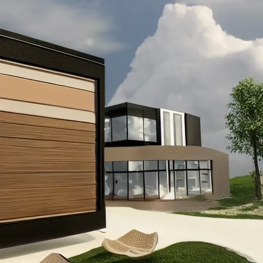 Image similar to a modern house made out of clouds, studio lighting, very detailed, high quality photo, unreal engine