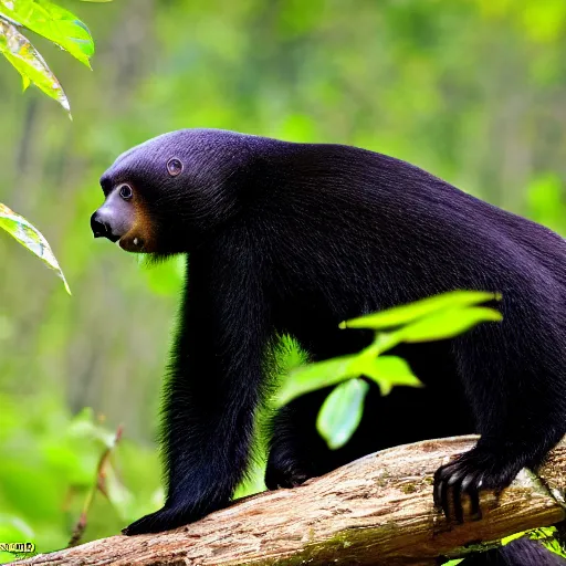 Prompt: photo of malayan sunbear, 4K, Hq, high details, full shot, National Geographic Photo of a Year