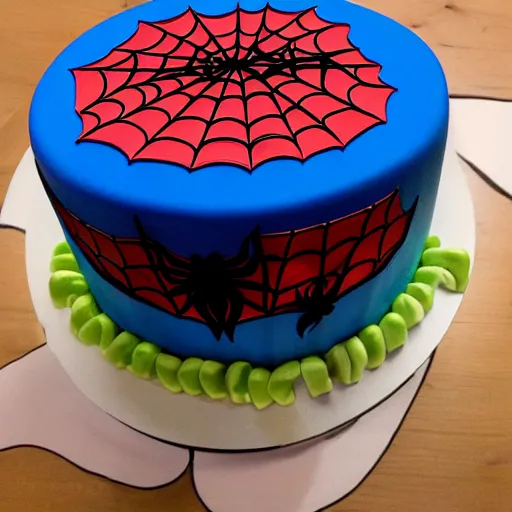 Image similar to chinese knockoff spider - man birthday cake,