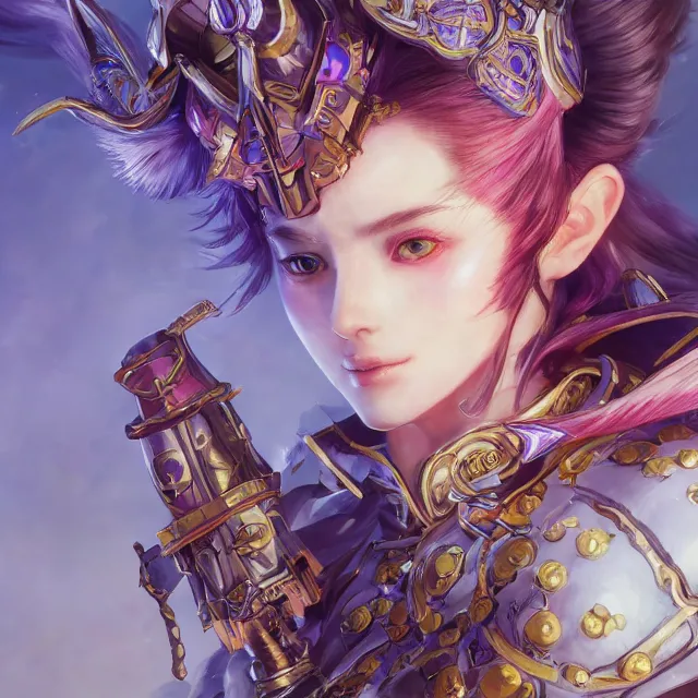 Image similar to studio portrait of lawful good colorful female holy mech paladin as absurdly beautiful, elegant, young sensual anime girl, ultrafine hyperrealistic detailed face illustration by kim jung gi, irakli nadar, intricate linework, sharp focus, bright colors, matte, octopath traveler, final fantasy, unreal engine highly rendered, global illumination, radiant light, intricate environment