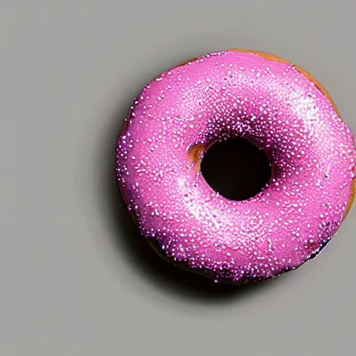 Image similar to A cute pink donut with sprinkles