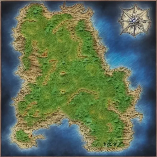 Prompt: fantasy cartographer map