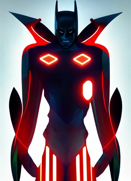 Prompt: symmetry!! portrait of batman beyond, 1 9 9 9 tv series, skinny sci - fi, tech wear, glowing lights!! intricate, elegant, highly detailed, digital painting, artstation, concept art, smooth, sharp focus, illustration, art by artgerm and greg rutkowski and alphonse mucha