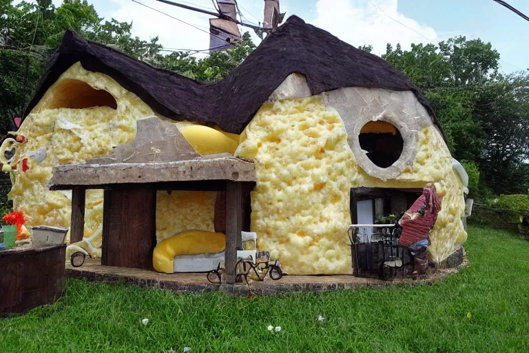 Prompt: House made of cheese