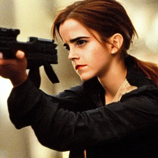 Image similar to still of emma watson in late 1 9 9 0 s terminator tv show