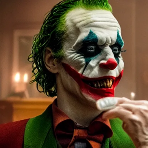 Prompt: film still of Robert Pattenson as joker in the new Joker movie