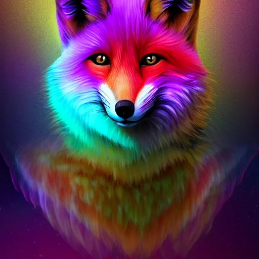 Prompt: digital fox, retrowave palette, digital world, retrostorm, highly detailed, electric breeze, anatomically correct vulpine, synth feel, fluffy face, ear floof, flowing fur, super realism, accurate animal imagery, 4 k digital art