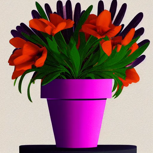 Image similar to flower in a pot but minimalistic concept art by frank stella gilleard james, whalen tom, colorful, soft light, trending on artstation, minimalism