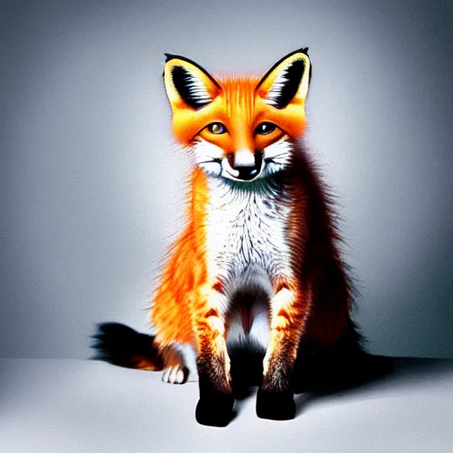 Image similar to a feline fox - cat - hybrid, animal photography