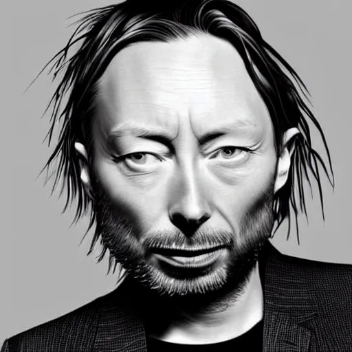 Image similar to happy thom yorke