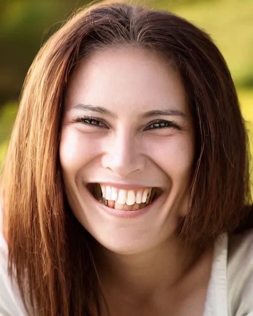 Image similar to an ugly woman with a beautiful smile