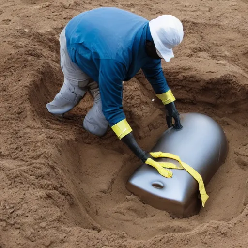 Image similar to Humans discovering an alien body buried under the ground