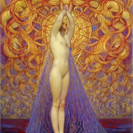 Image similar to art by Jean Delville