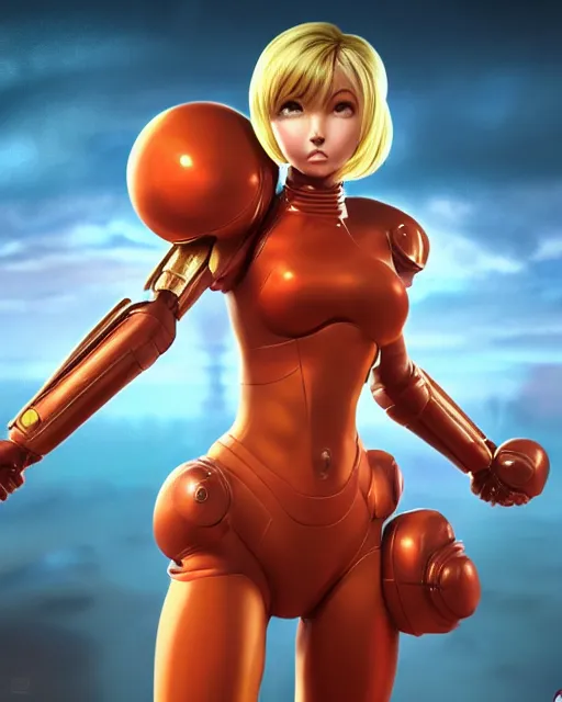 Prompt: an epic comic book style full body portrait painting of sexy samus aran, elegant, character design by Mark Ryden and Pixar and Hayao Miyazaki, unreal 5, DAZ, hyperrealistic, octane render, cosplay, RPG portrait, dynamic lighting, intricate detail, summer vibrancy, cinematic