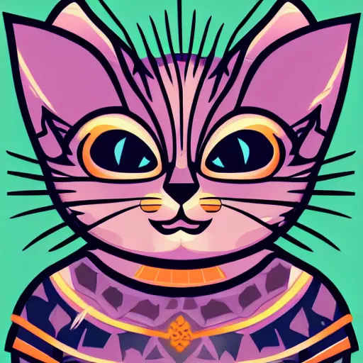 Image similar to portrait of a evil emperor kitten, sticker, highly detailed, colorful, illustration, smooth and clean vector curves, no jagged lines, vector art, smooth