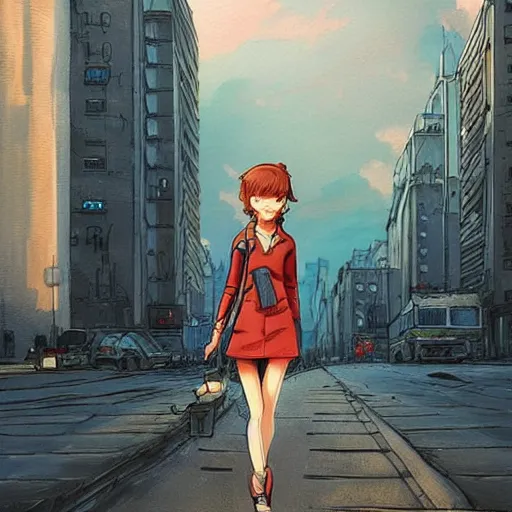 Image similar to cat sfinx walking on city, very detailed fine art, concept art, trend of artistation and devianart, style of ilia kuvshinov