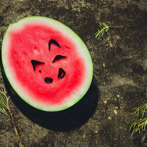 Image similar to photo of a watermelon on fire