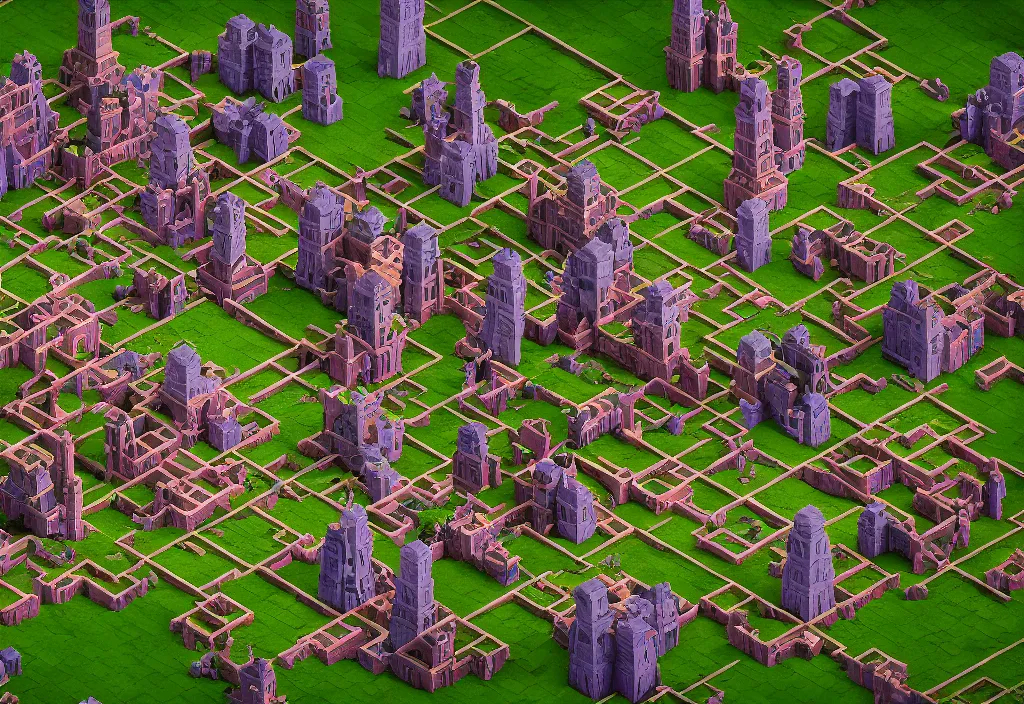 Prompt: a single isometric voxel castle arcane , cinematic lighting, 4k