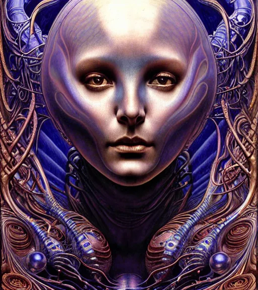 Prompt: detailed realistic beautiful young cher alien robot as queen of mars portrait by jean delville, gustave dore and marco mazzoni, art nouveau, symbolist, visionary, mandelbulb 3 d, baroque. horizontal symmetry by zdzisław beksinski, iris van herpen, raymond swanland and alphonse mucha. highly detailed, hyper - real, beautiful