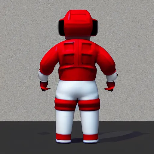 Image similar to chibi red astronaut 3 d model