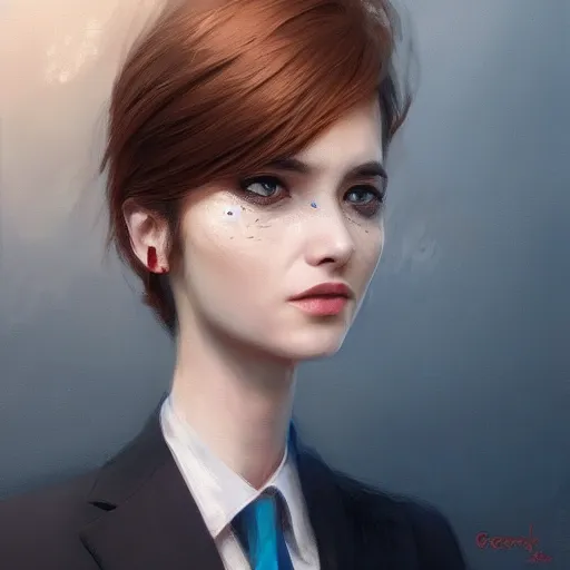 Image similar to a business cat leader of a political party, digital art, pretty face, very beautiful face, very detailed eyes, 8 k resolution, by wlop, greg rutkowski, full body