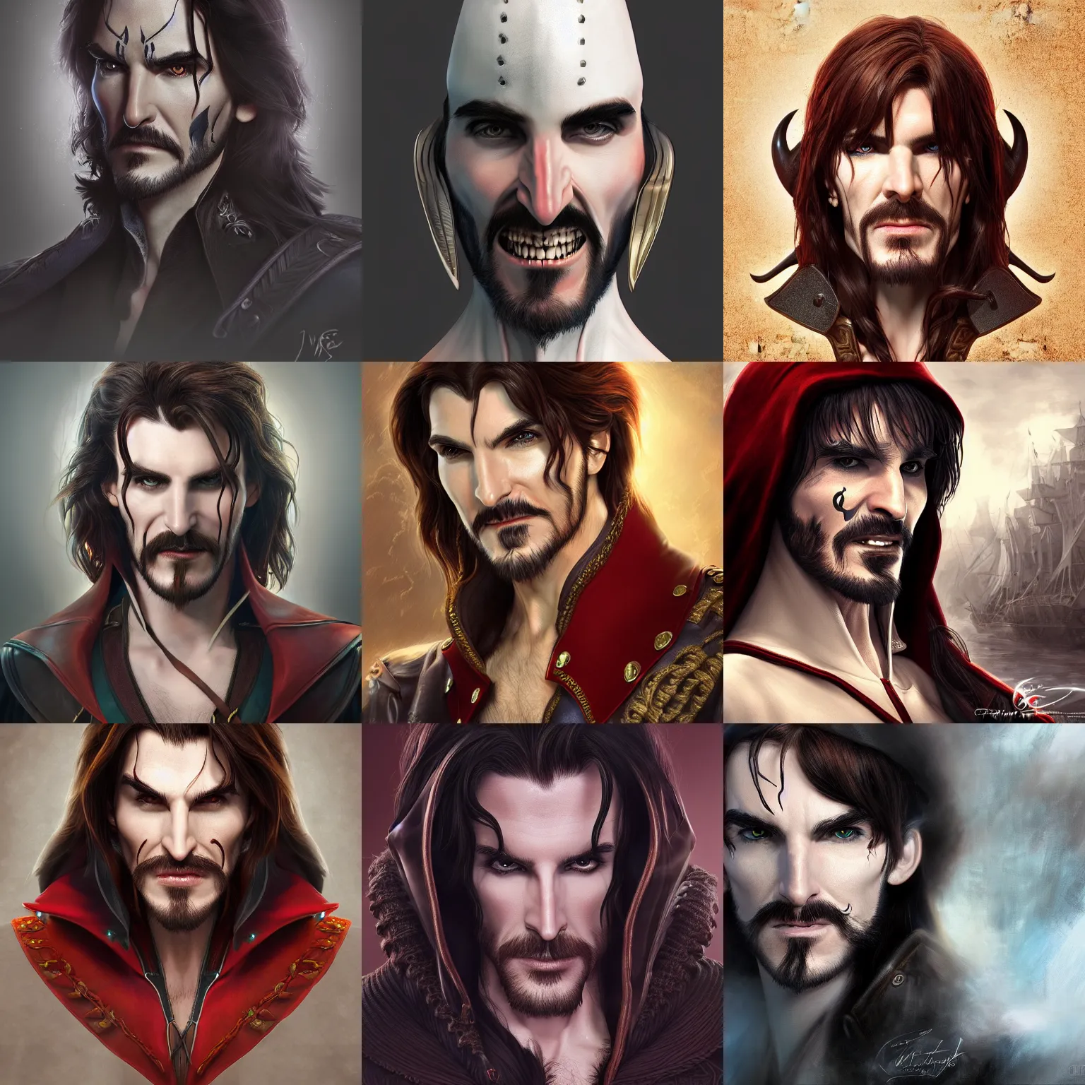 Prompt: Captain hook is noble, symmetrical face, artgerm, wlop, cgsociety, detailed, 8k resolution, detailed, oct