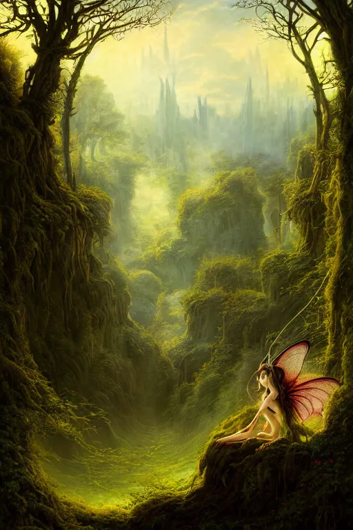 Prompt: a beautiful digital illustration painting of a detailed gothic fantasy valley and forest faerie fey unseelie, by benoit b. mandelbrot, steven belledin, martin johnson heade, lee madgwick, caspar david friedrich, and david rios ferreira. 8 k resolution trending on artstation concept art digital illustration