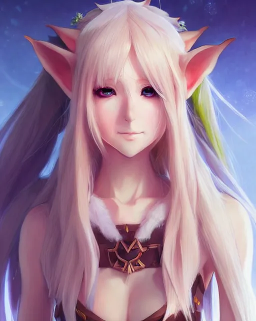 Prompt: character concept art of an anime female elf druid | | blonde hair, cute - fine - face, pretty face, realistic shaded perfect face, fine details by stanley artgerm lau, wlop, rossdraws, james jean, andrei riabovitchev, marc simonetti, and sakimichan, tranding on artstation