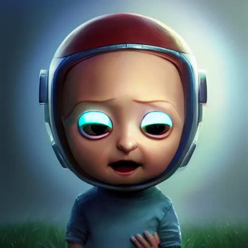 Image similar to baby stewie with a football shaped head, huggy wuggy from poppy playtime video game, fullbody, ultra high detailed, glowing lights, oil painting, greg rutkowski, charlie bowater, beeple, unreal 5, daz, hyperrealistic, octane render, rpg portrait, dynamic lighting, fantasy art, beautiful face