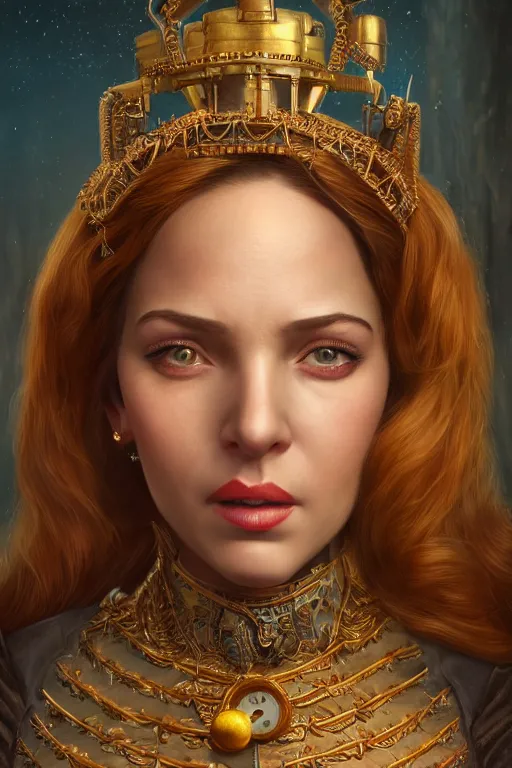 Image similar to Portrait of a beautiful female Benjamin Netanyahu Disney princess, Regal, Realistic, Refined, Detailed Digital Art, Oil Painting, Michael Cheval, Esao Andrews, Art Frahm, Steampunk, Walt Disney (1937), Highly Detailed, Cinematic Lighting, Unreal Engine, 8k, HD