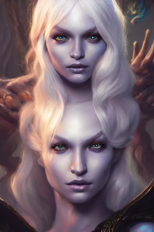 Image similar to drow princess, highly detailed, d & d, fantasy, highly detailed, digital painting, trending on artstation, concept art, sharp focus, illustration, global illumination, ray tracing, realistic shaded, art by artgerm and greg rutkowski and thomas cole and wayne barlowe