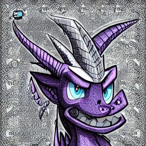 Image similar to spyro the dragon drawn as a human, intricate digital artwork