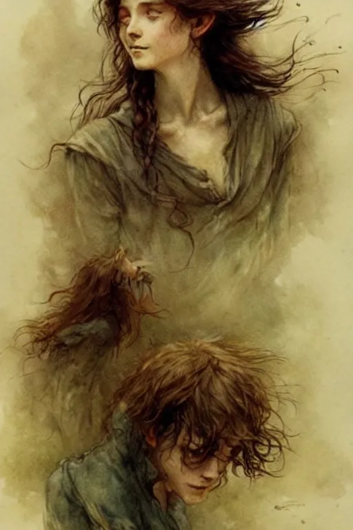 Image similar to ( ( ( ( ( the shire!!!!! from lord of the rings. muted colors. ) ) ) ) ) by jean - baptiste monge!!!!!!!!!!!!!!!!!!!!!!!!!!!