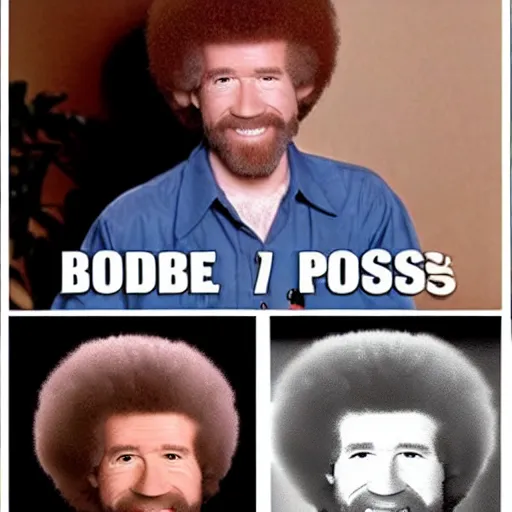 Image similar to bob ross without hair