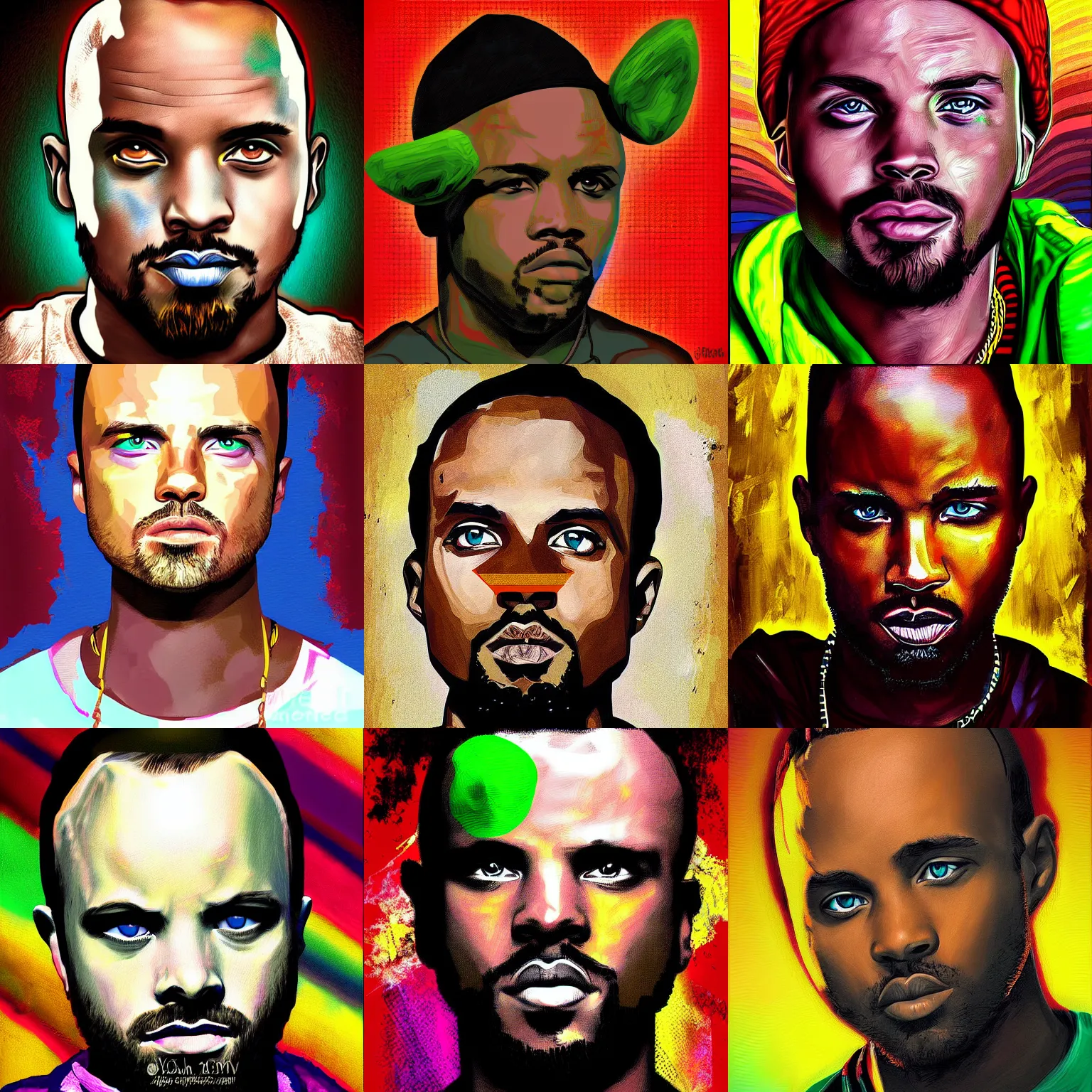 Prompt: african jesse pinkman portrait, digital art, color