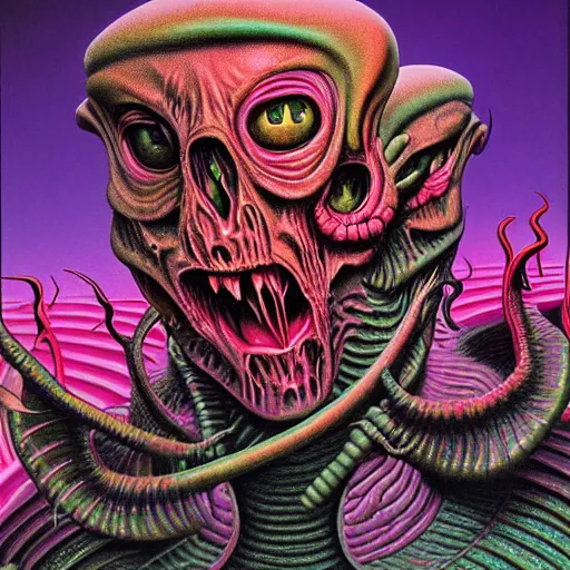 Image similar to thrash metal album cover in the style of wayne barlowe and kenny scharf and mark arian, realistic, insanely detailed, soft, smooth, airbrush, play-doh