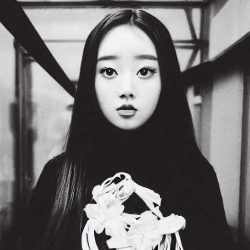 Image similar to Chuu from LOONA as a communist revolutionary, 35mm film