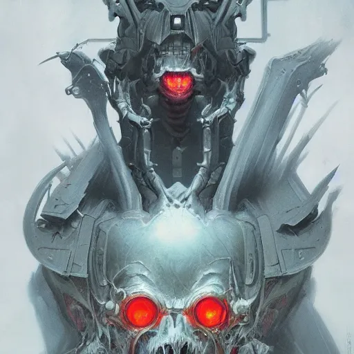 Image similar to portrait of a demonic cybernetic duke of hell, cyberpunk concept art by pete mohrbacher and seb mckinnon and beksinski and josan gonzales, digital art, highly detailed, intricate, sci-fi, sharp focus, Trending on Artstation HQ, deviantart, unreal engine 5, 4K UHD image