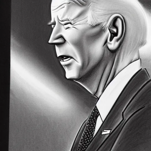 Image similar to milt kahl pencil sketch of joe biden