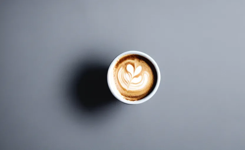 Image similar to top view of a coffee, natural light, cinematic lighting, 8 k