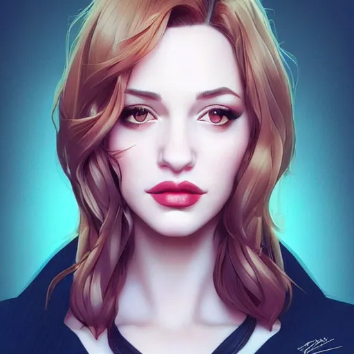 Image similar to a beautiful gina gershon christina hendricks kat dennings instagram model by wlop and ilya kuvshinov and artgerm, symmetrical eyes, aesthetic, gorgeous, stunning, alluring, attractive, artstation, deviantart, pinterest, digital art